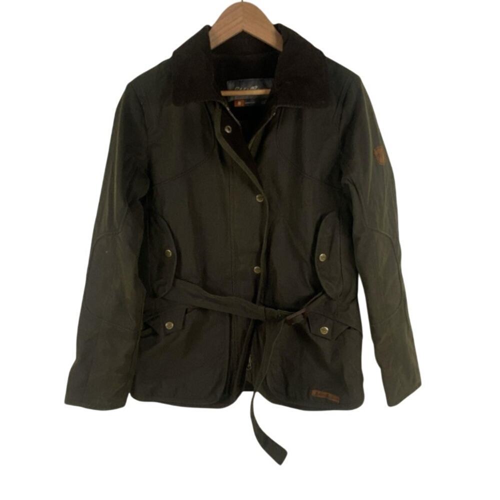 Eddie Bauer Waxed Cotton Chore Jacket – Belted Field Coat Workwear Preppy Small